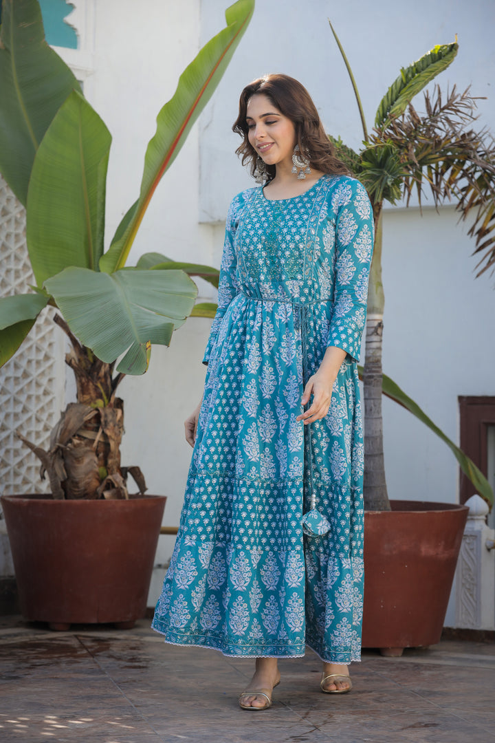 long gown kurti with dupatta